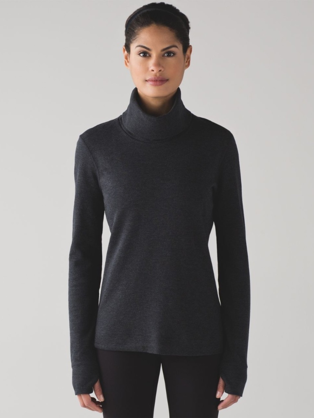 Lululemon Double Up Long Sleeve (Reversible) | Heathered Stripe Black | Size 6